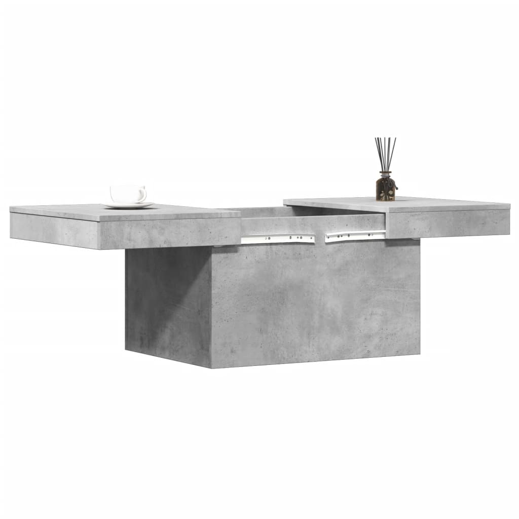 betonszürke szerelt fa dohányzóasztal 100 x 55 x 40 cm