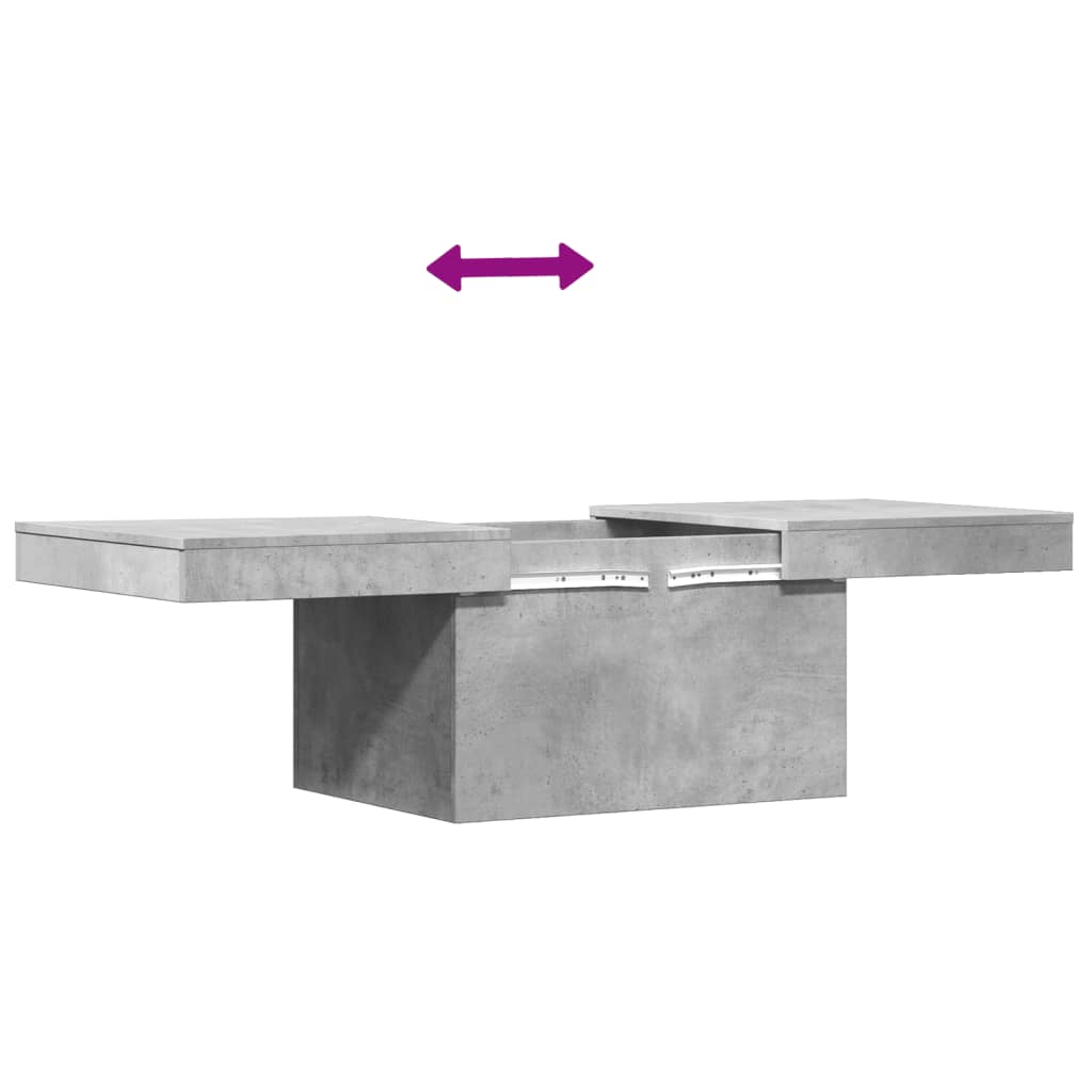 betonszürke szerelt fa dohányzóasztal 100 x 55 x 40 cm
