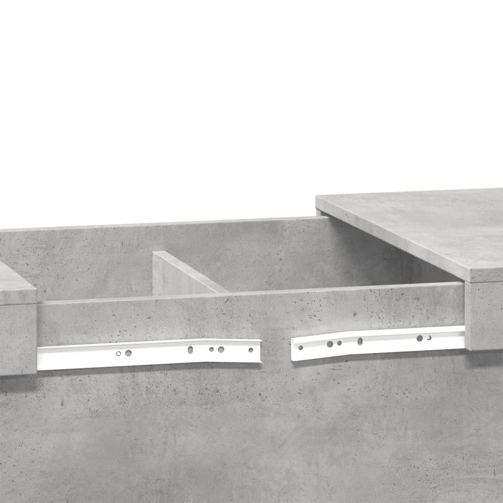 betonszürke szerelt fa dohányzóasztal 100 x 55 x 40 cm