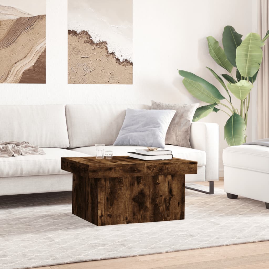 füstös tölgy színű szerelt fa dohányzóasztal 100x55x40 cm