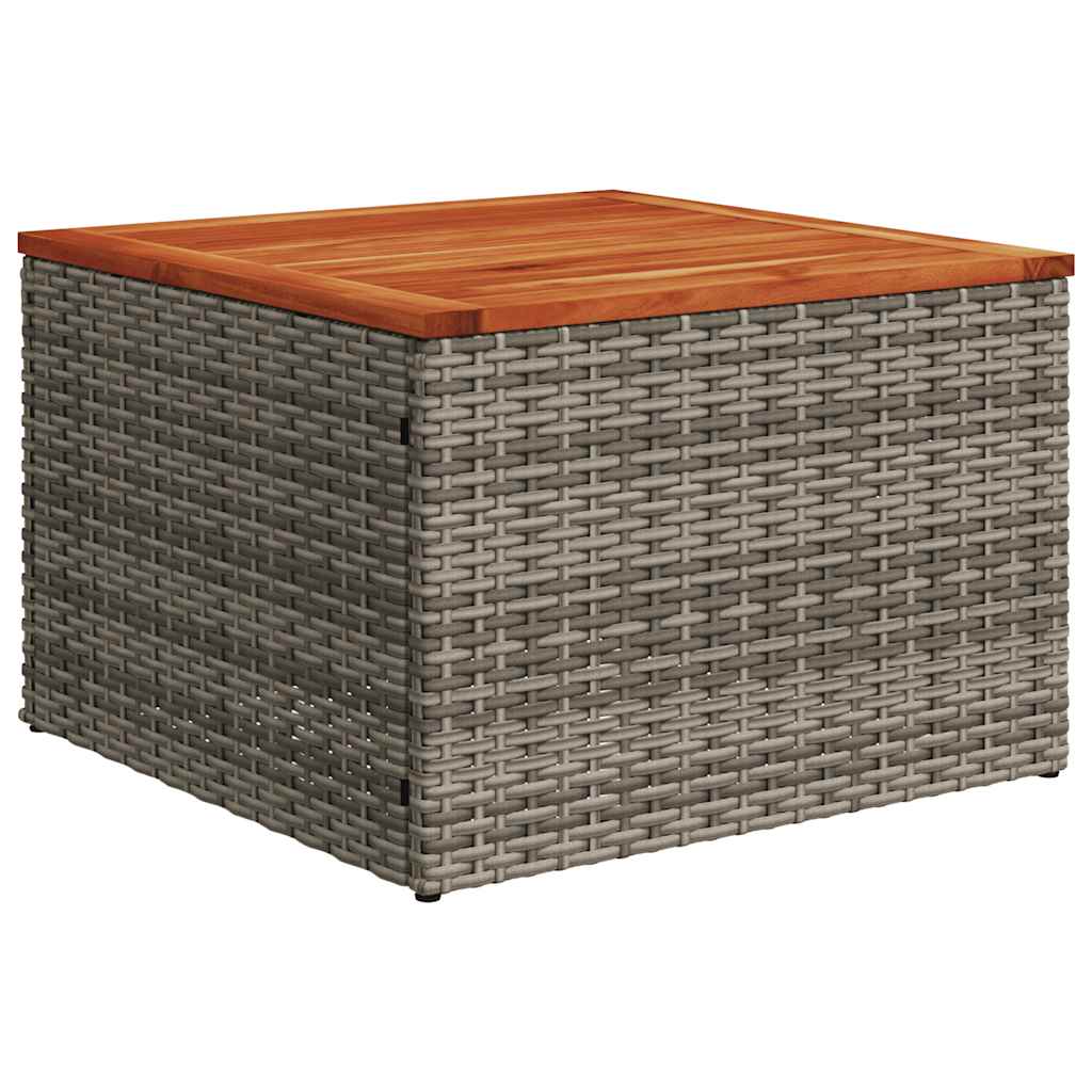 9 db szürke polyrattan kerti kanapégarnitúra párnákkal