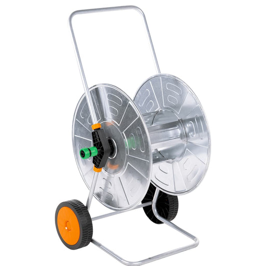 acél kerekes tömlődob 110 m 1/2"-es vagy 80 m 3/4"-es tömlőhöz