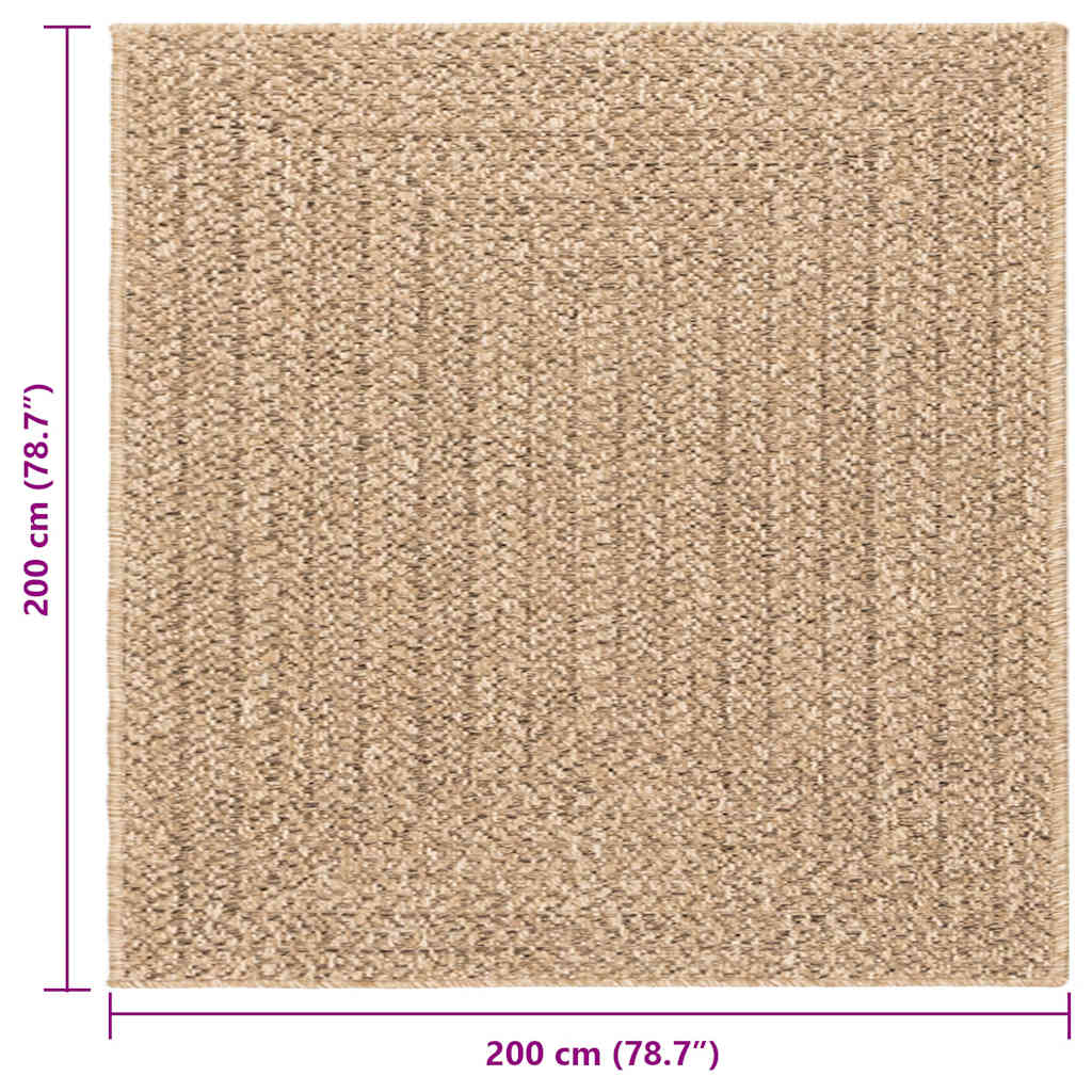 ZIZUR juta hatású beltéri és kültéri szőnyeg 200x200 cm