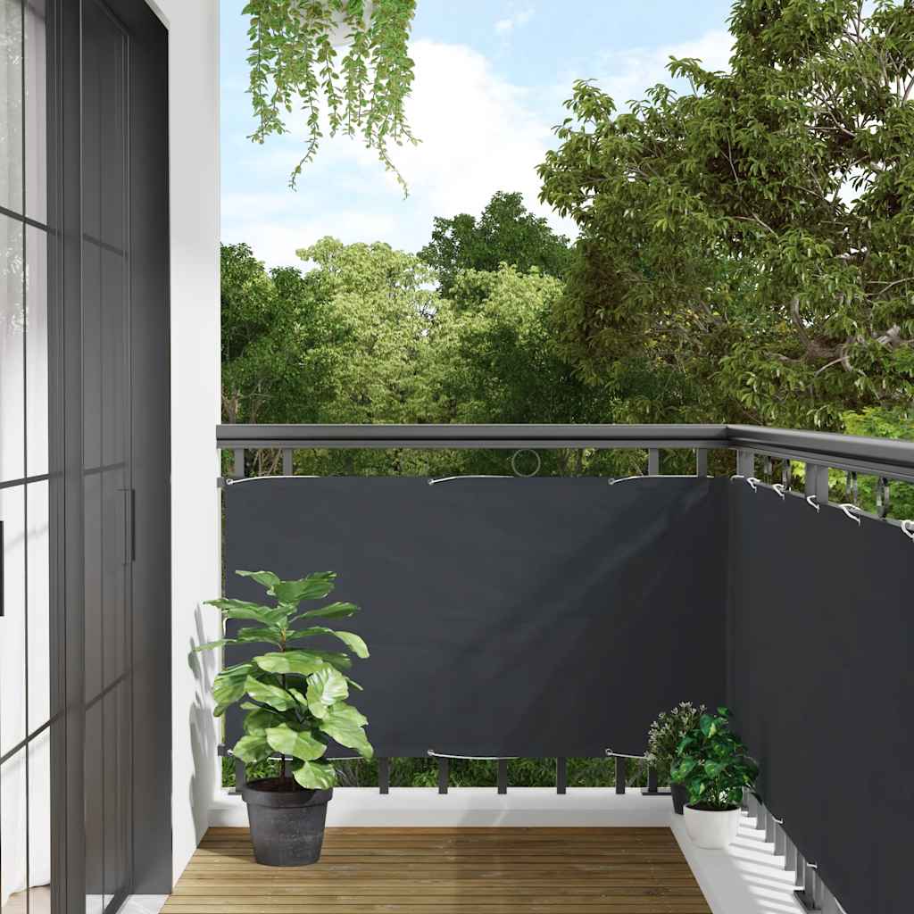 antracitszürke PVC belátás elleni erkélyparaván 400x90 cm