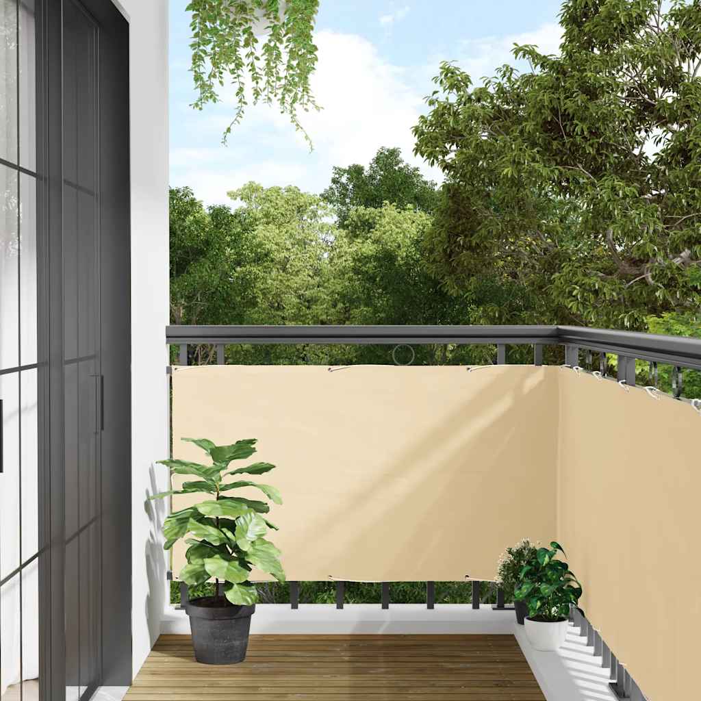 krémszínű PVC belátás elleni erkélyparaván 500x120 cm