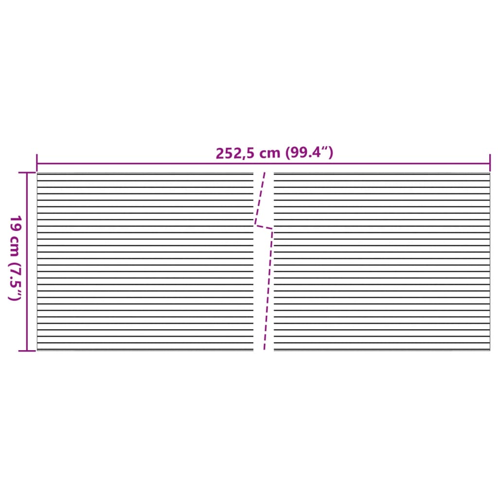 10 db szürke PVC belátás elleni árnyékoló 252,5 x 19 cm