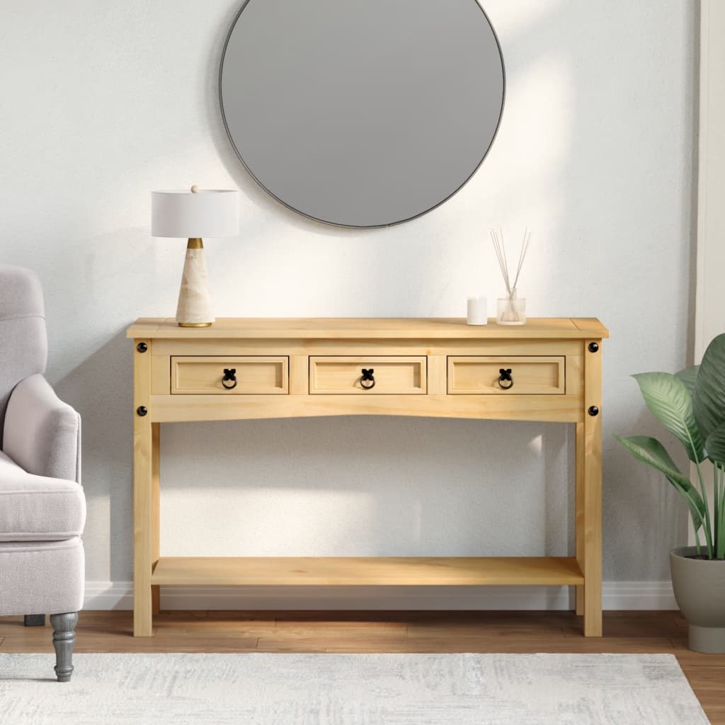 tömör fenyőfa konzolasztal "Corona" 114x34,5x73 cm