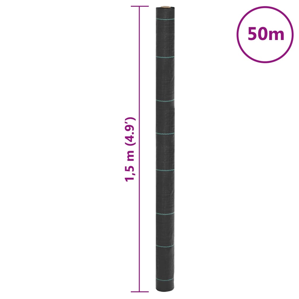 fekete gyomfólia 1,5 x 50 m PP