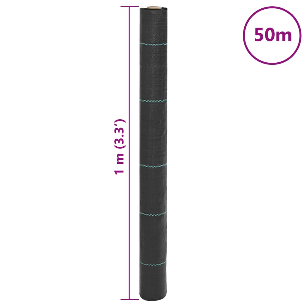 fekete PP talajtakaró membrán 1x50 m