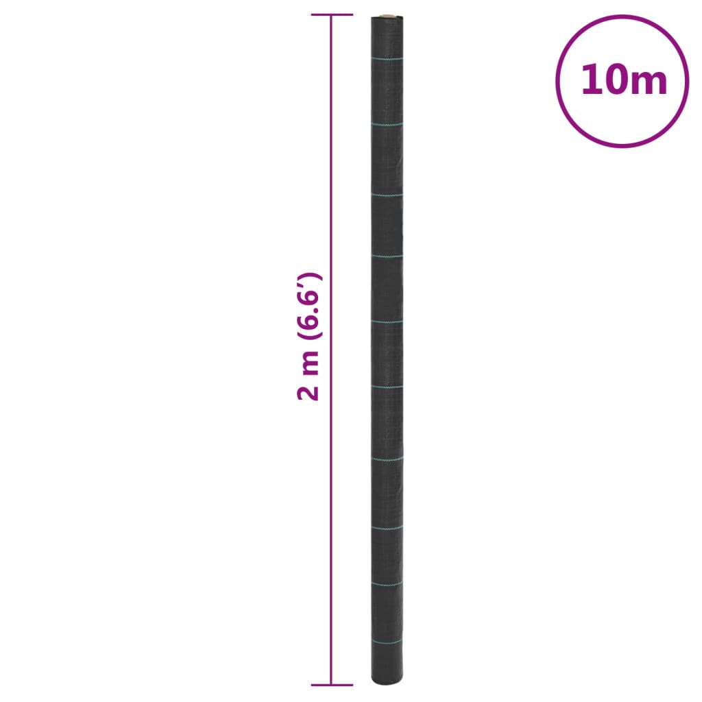 fekete PP talajtakaró membrán 2x10 m