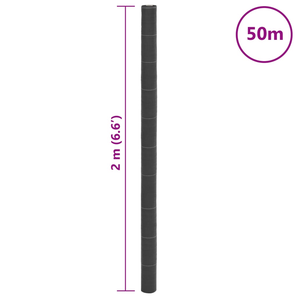 fekete PP talajtakaró membrán 2x50 m