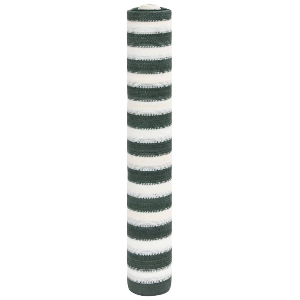 zöld és fehér HDPE belátásgátló háló 2 x 10 m 195 g/m²