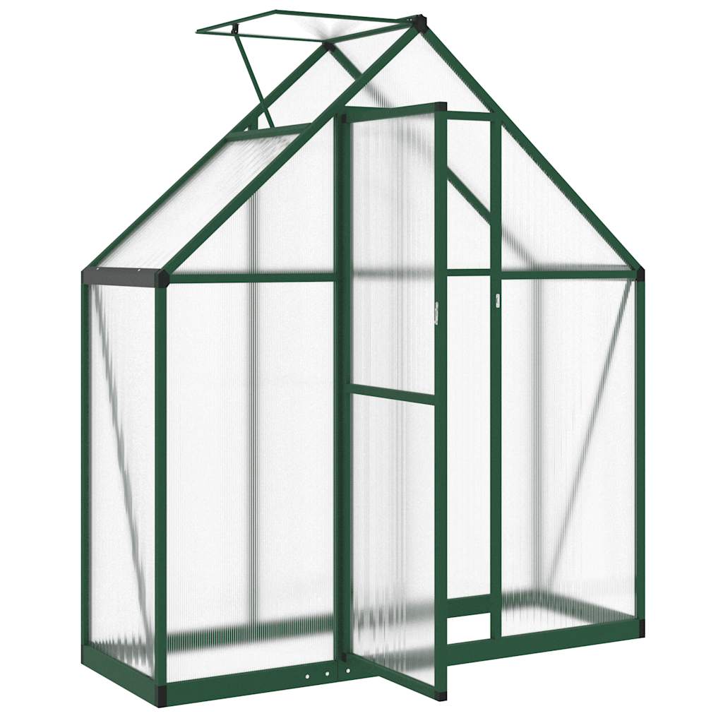 zöld alumínium melegház alapvázzal 169 x 58 x 195 cm