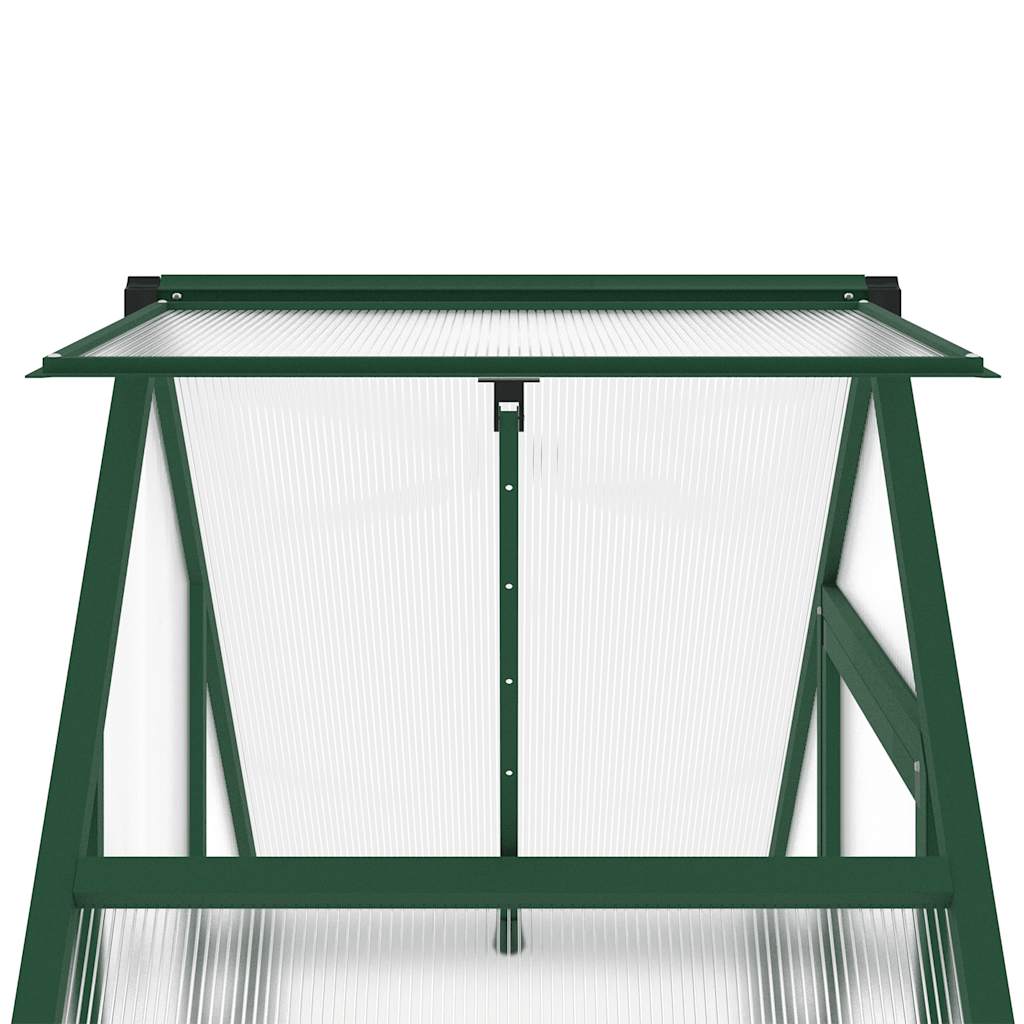 zöld alumínium melegház alapvázzal 169 x 58 x 195 cm
