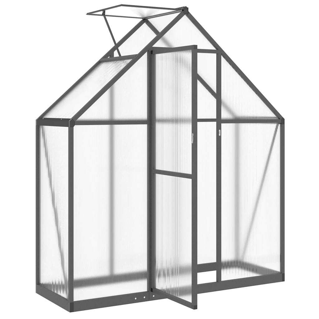antracitszürke alumínium melegház alapvázzal 169 x 58 x 195 cm