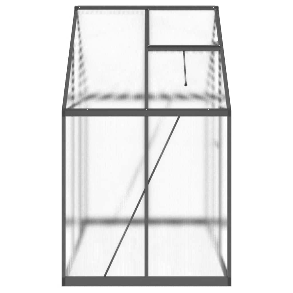 antracitszürke alumínium melegház alapvázzal 169 x 114 x 195 cm