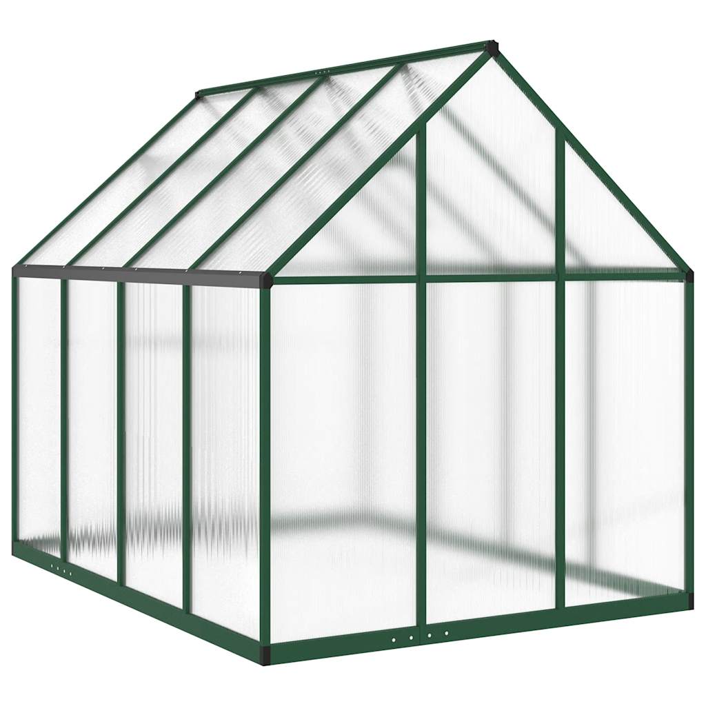 zöld alumínium melegház alapvázzal 224 x 169 x 195 cm