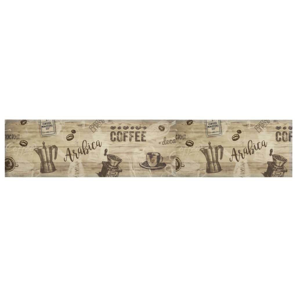 barna mosható coffee feliratos bársony konyhaszőnyeg 60x300 cm
