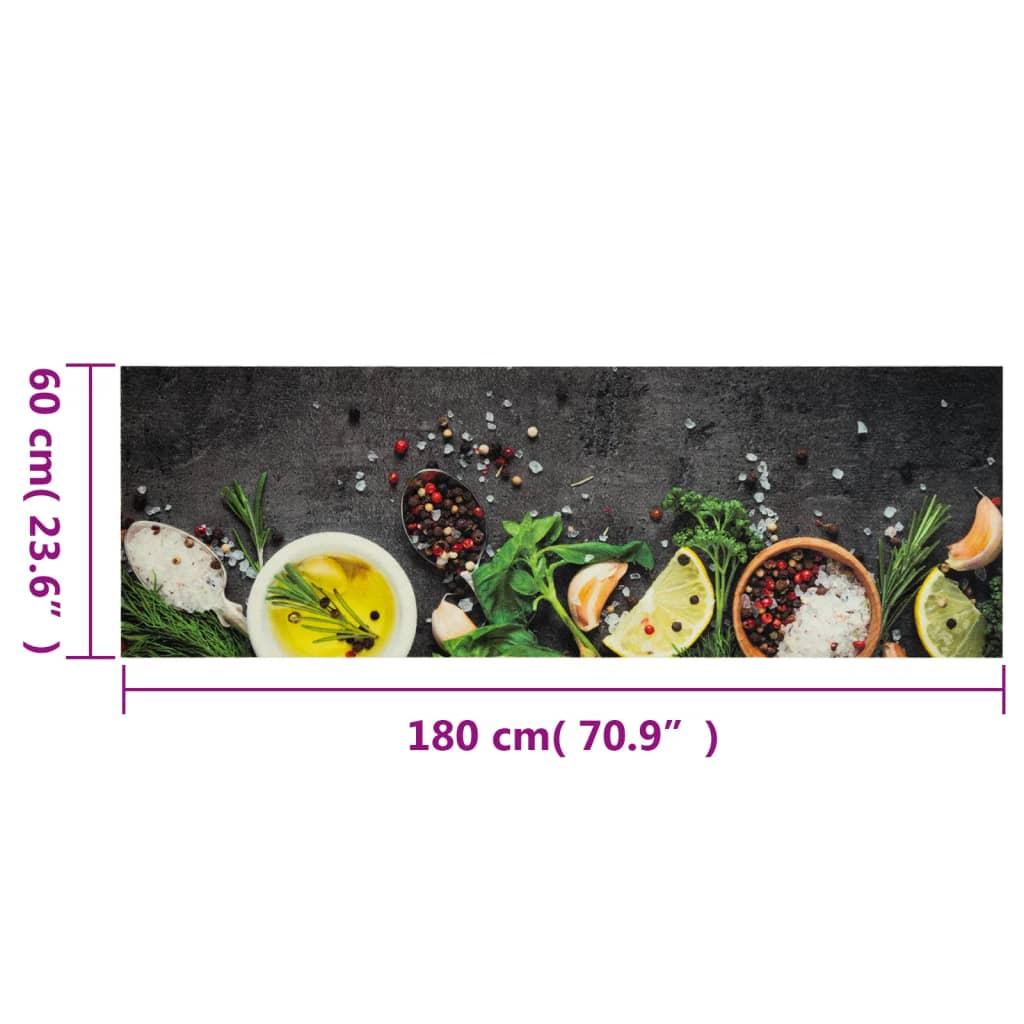mosható fűszermintás bársony konyhaszőnyeg 60x180 cm