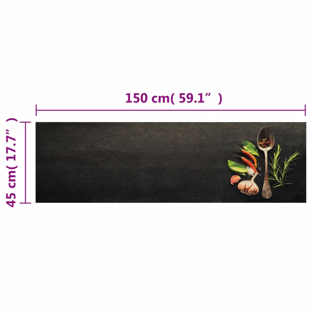mosható fűszermintás bársony konyhaszőnyeg 45 x 150 cm