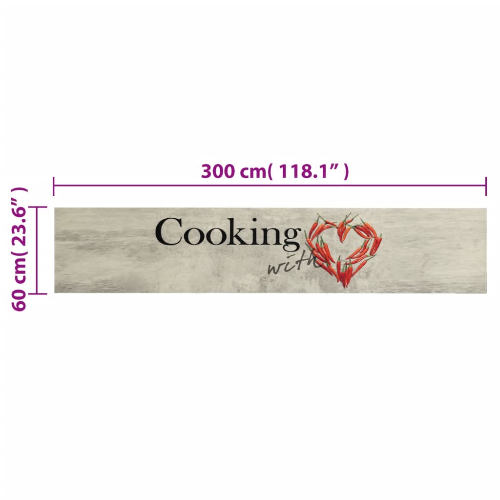 cooking feliratos mosható bársony konyhaszőnyeg 60 x 300 cm