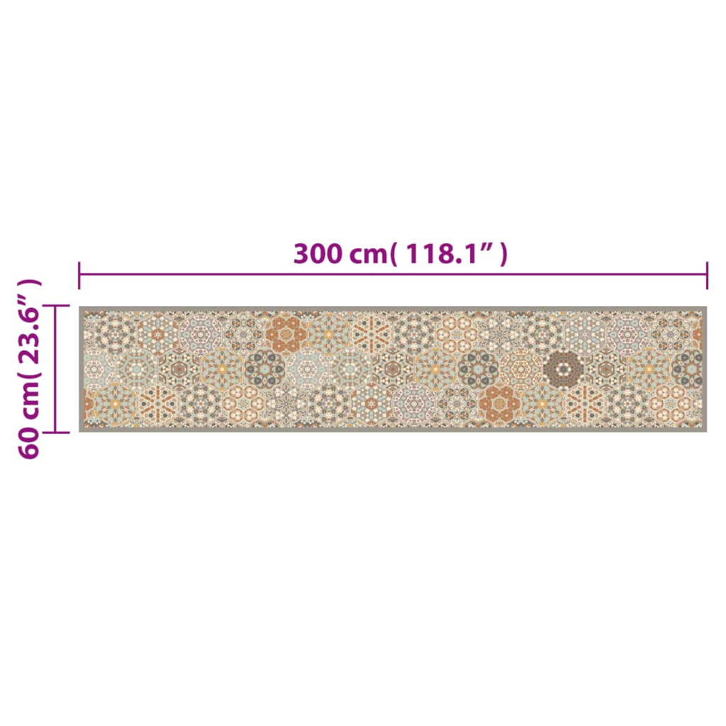 mosható hatszögletű pasztell bársony konyhaszőnyeg 60x300 cm