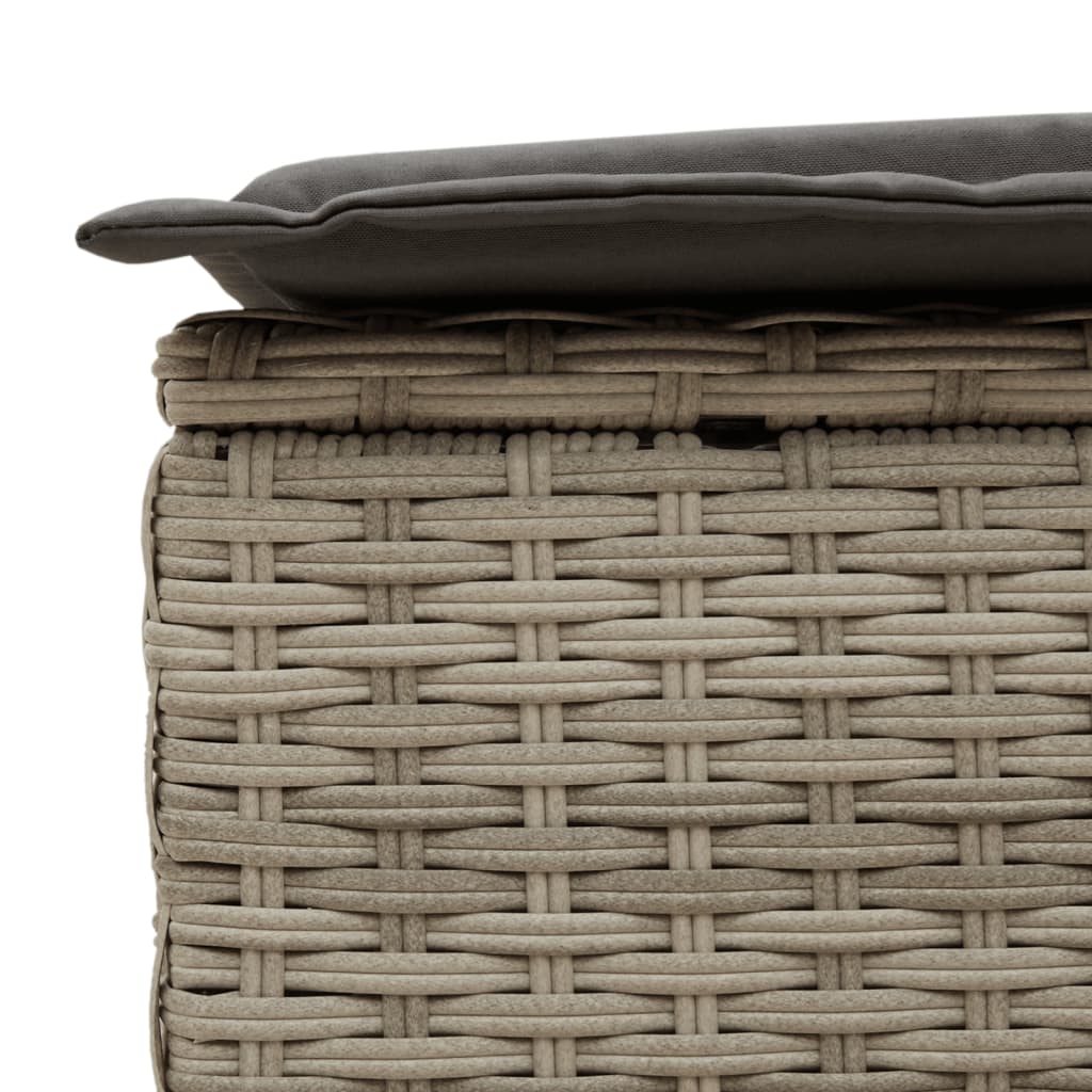 világosszürke polyrattan dupla napozóágy párnával