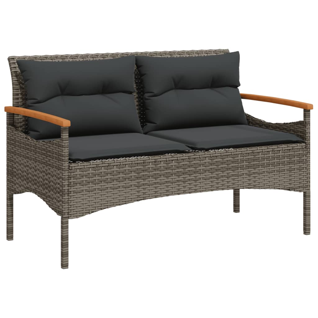 4 részes szürke polyrattan kerti ülőgarnitúra párnákkal