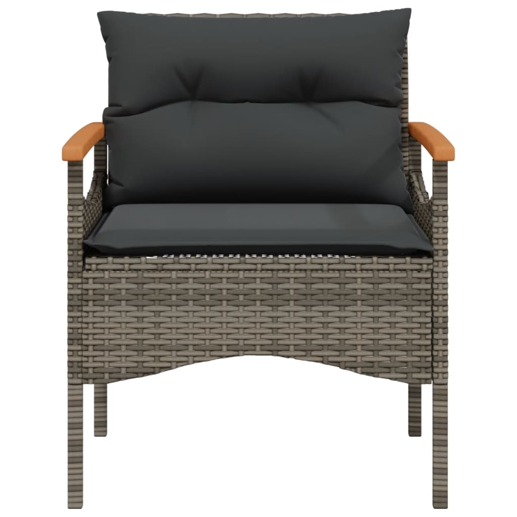 4 részes szürke polyrattan kerti ülőgarnitúra párnákkal