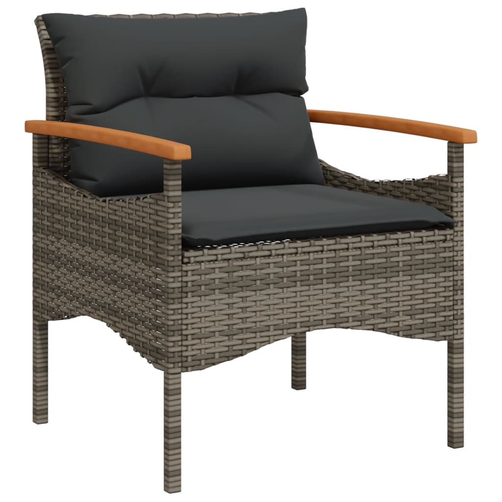 4 részes szürke polyrattan kerti ülőgarnitúra párnákkal