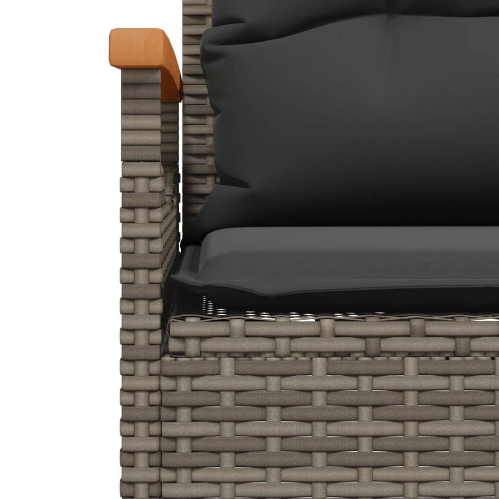 4 részes szürke polyrattan kerti ülőgarnitúra párnákkal
