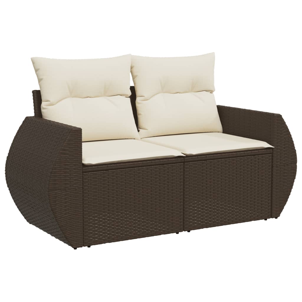 8 részes barna polyrattan kerti ülőgarnitúra párnákkal