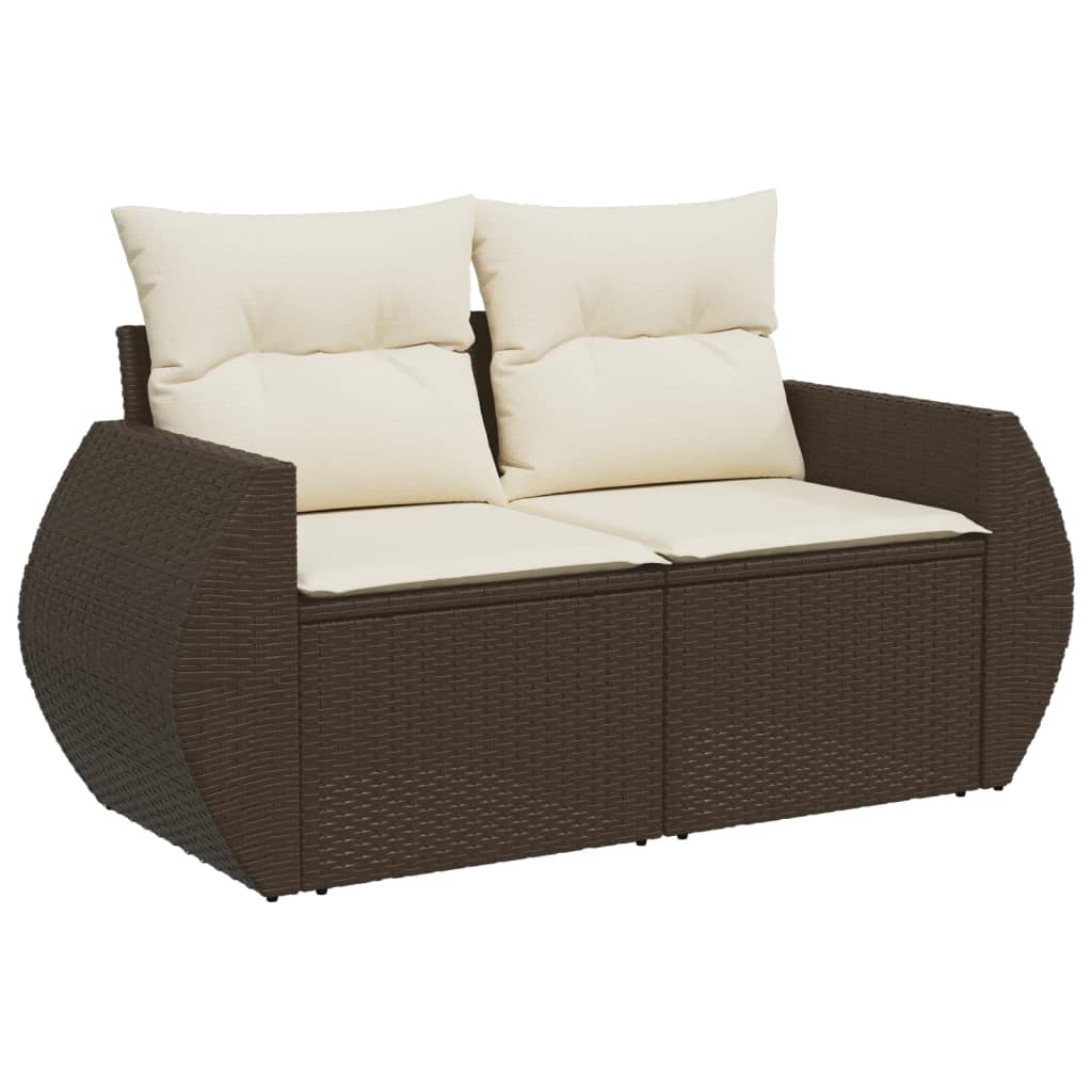 8 részes barna polyrattan kerti ülőgarnitúra párnákkal