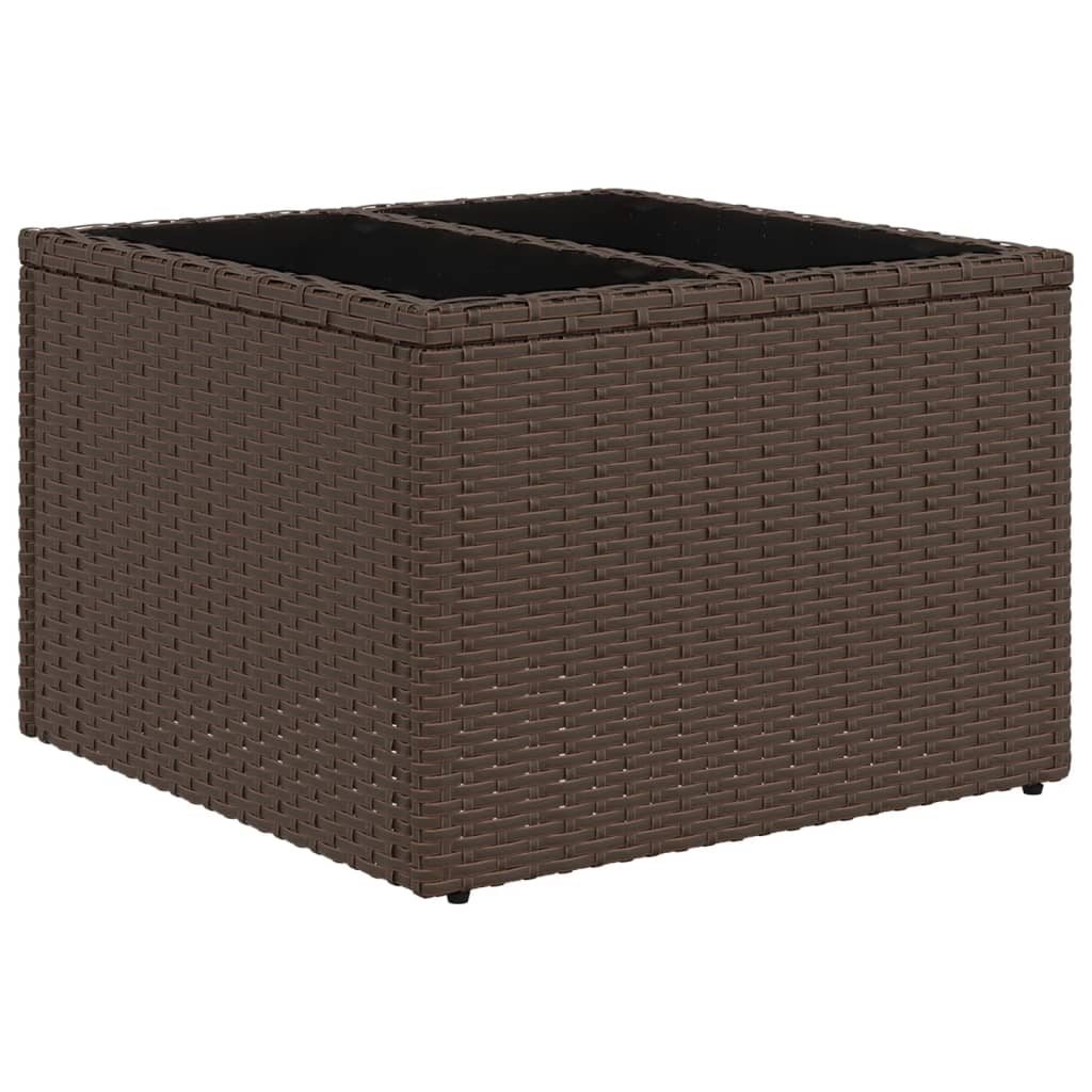 9 részes barna polyrattan kerti ülőgarnitúra párnákkal
