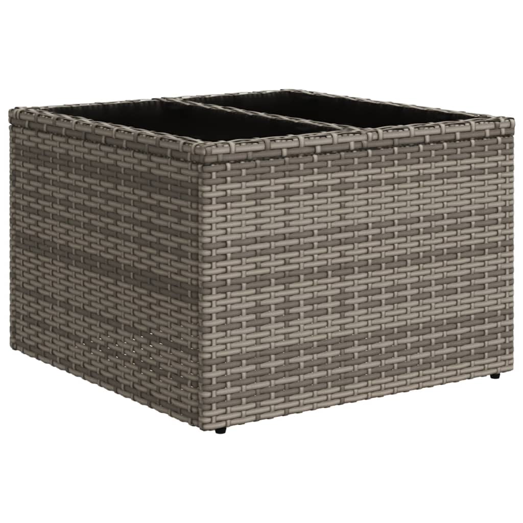11 db szürke polyrattan kerti kanapégarnitúra párnákkal
