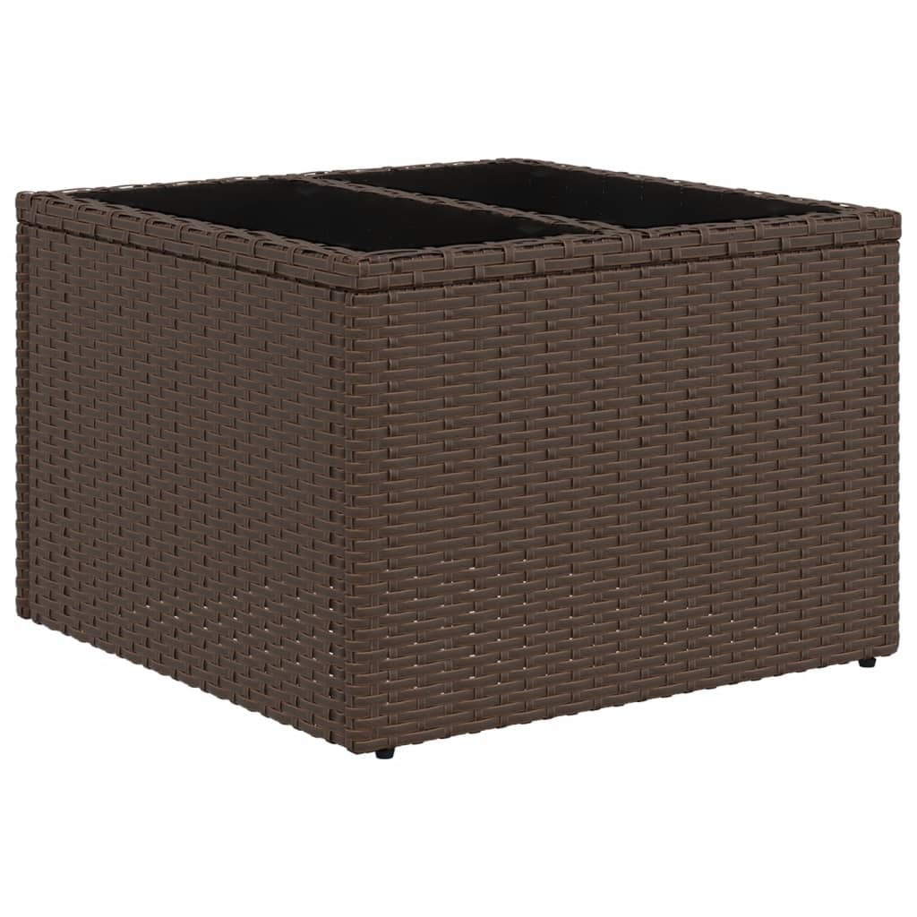 11 db barna polyrattan kerti kanapégarnitúra párnákkal