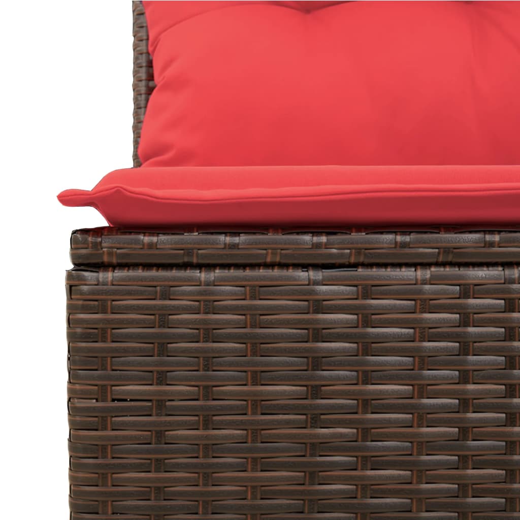 11 db barna polyrattan kerti kanapégarnitúra párnákkal