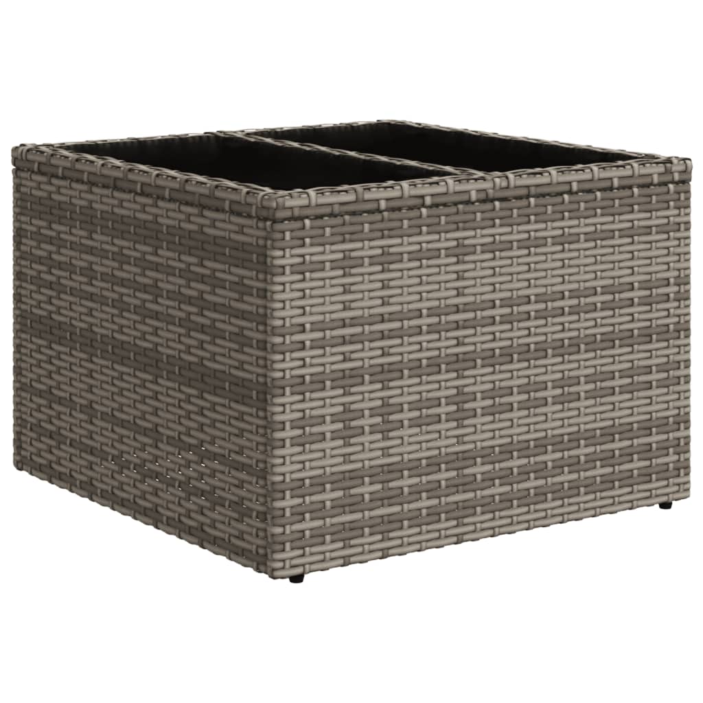 11 db szürke polyrattan kerti kanapégarnitúra párnákkal