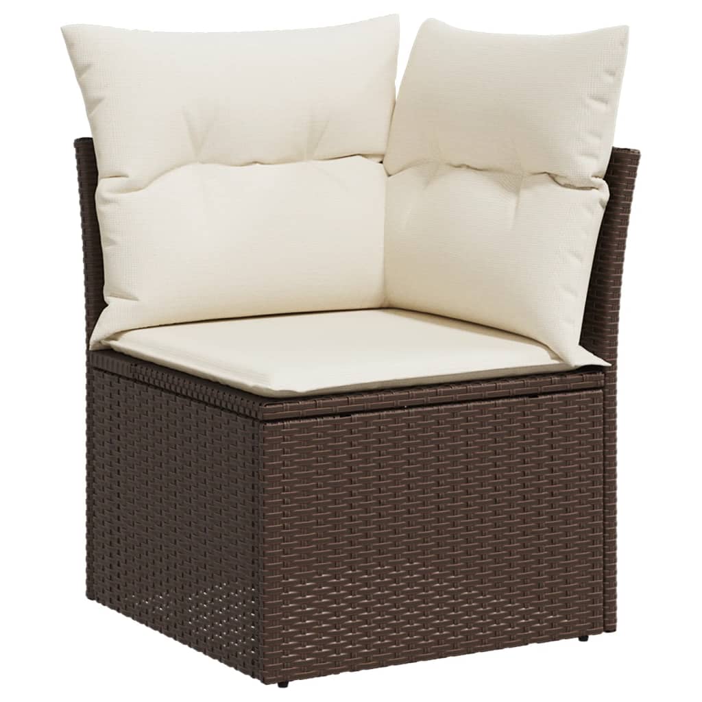 12 részes barna polyrattan kerti ülőgarnitúra párnákkal