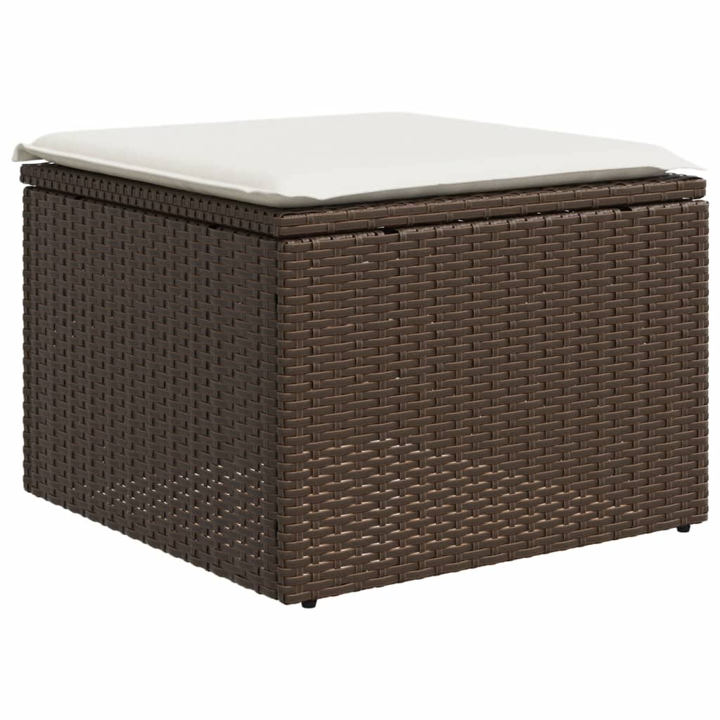 11 részes barna polyrattan kerti ülőgarnitúra párnákkal