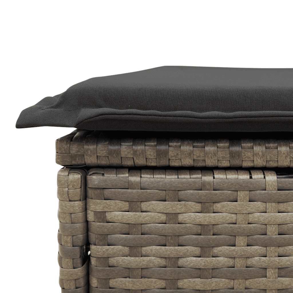 8 részes szürke polyrattan kerti ülőgarnitúra párnákkal