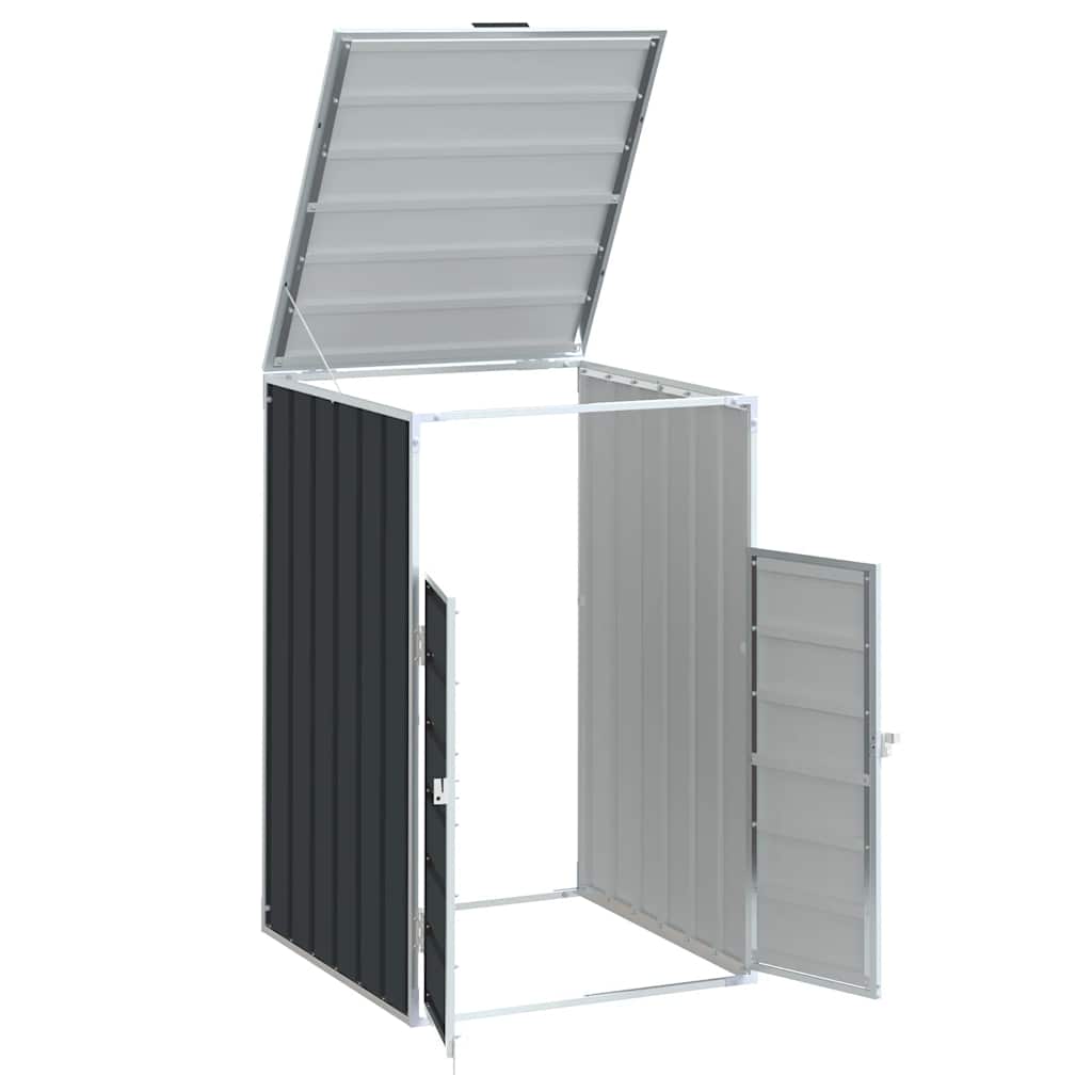 antracit acél kerekes szemetes tároló 1 szemeteskukához 72 x 81 x 115 cm