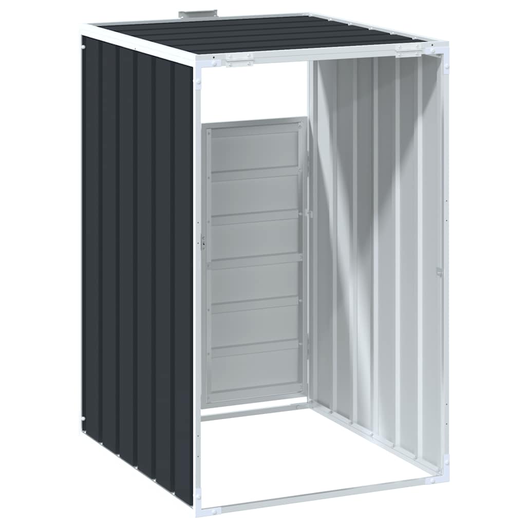 antracit acél kerekes szemetes tároló 1 szemeteskukához 72 x 81 x 115 cm