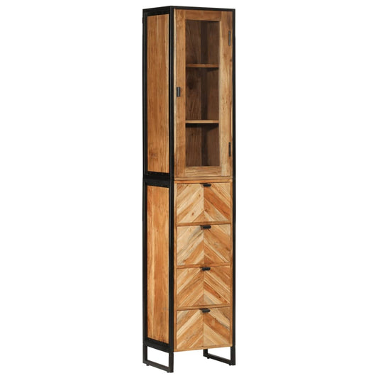 vas és tömör mangófa fürdőszobai szekrény 40 x 27 x 190 cm