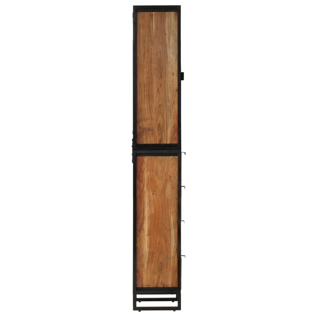 vas és tömör mangófa fürdőszobai szekrény 40 x 27 x 190 cm