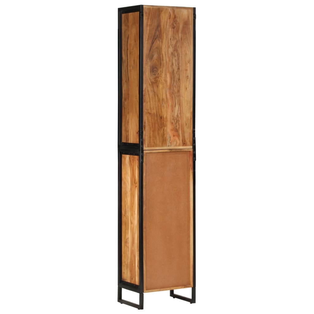 vas és tömör mangófa fürdőszobai szekrény 40 x 27 x 190 cm