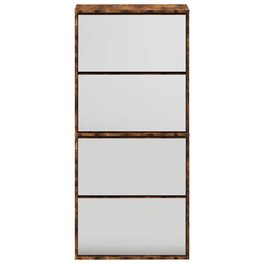 füstös tölgy 4 szintes cipőszekrény tükörrel 63 x 17 x 134 cm