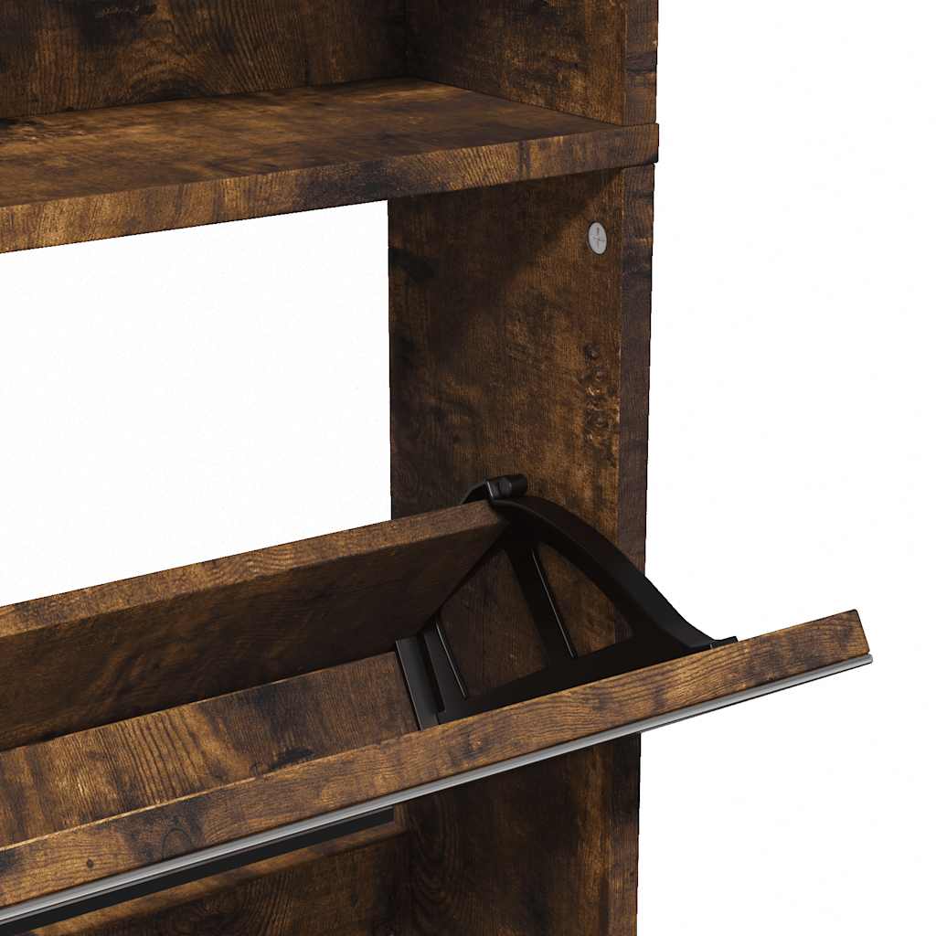 füstös tölgy 4 szintes cipőszekrény tükörrel 63 x 17 x 134 cm