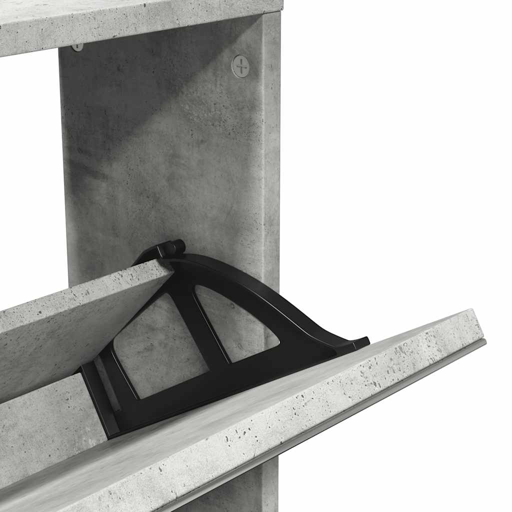 betonszürke 5 szintes cipőszekrény tükörrel 63 x 17 x 169,5 cm