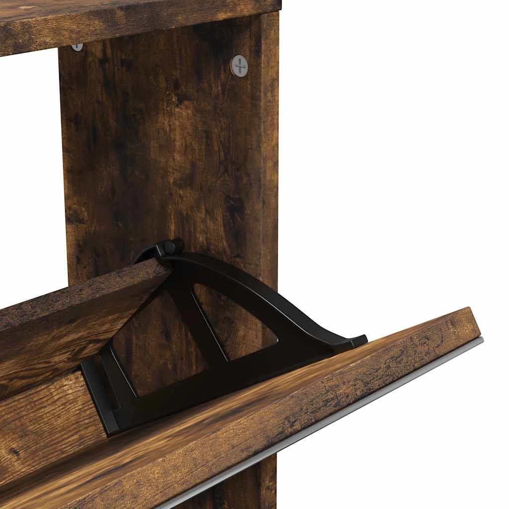 füstös tölgy 5 szintes cipőszekrény tükörrel 63 x 17 x 169,5 cm